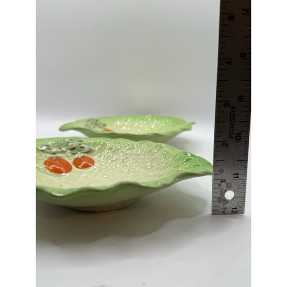 Vintage 1930s Beswick Ware Green Cabbage & Tomato Serving Plates Set Of 2 (214) - Picture 9 of 10